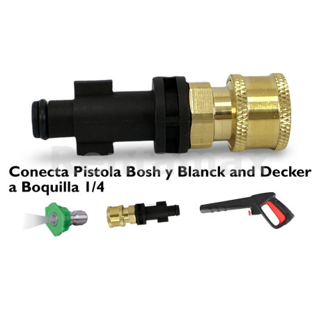 ADAPTADOR PARA HIDROLAVADORA BOSCH BLACK DECKER A BOQUILLA 1/4