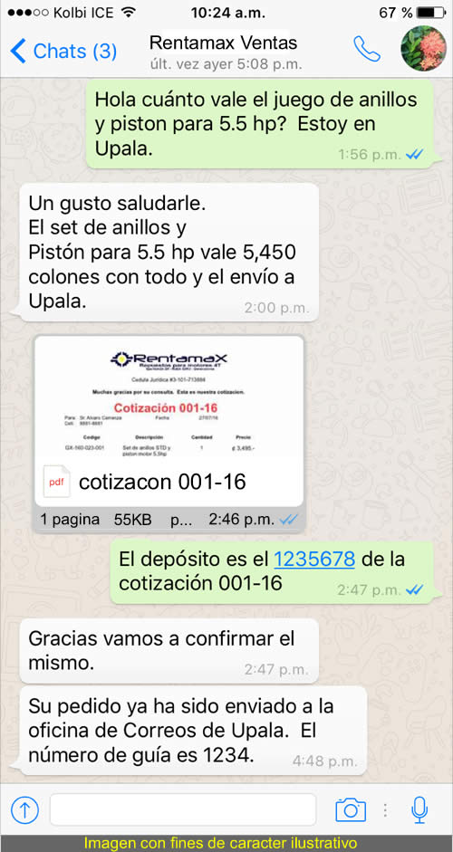 Proceso para comprar en Rentamax por WhatsApp