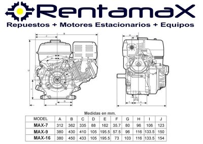 TP MOTOR 9HP GASOLINA 4 TIEMPOS