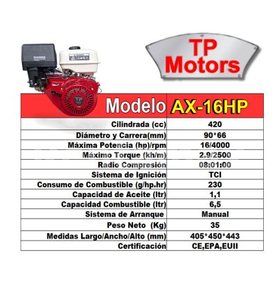 TP MOTOR 16HP GASOLINA - Imagen 12
