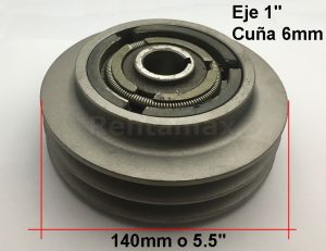 CLUTCH DOBLE FAJA 140mm Eje 25mm en A