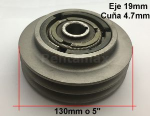 CLUTCH POLEA DOBLE FAJA 130mm Eje 19mm