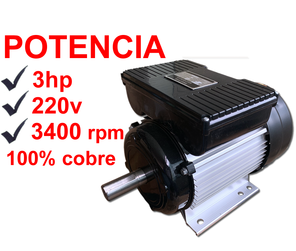 MOTOR ELECTRICO 3HP 220V CERRADO 3400RPM | Rentamax Costa Rica MOTOR ELECTRICO 3HP 220V 3400RPM CERRADO - Imagen 2