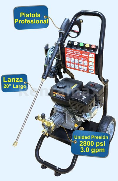 HIDROLAVADORA 2800 PSI 3.0GPM GASOLINA ECONOMICA