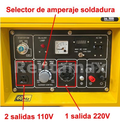 GENERADOR SOLDADOR DIESEL 180AMP 5KW ARRANQUE ELECTRICO - Imagen 7