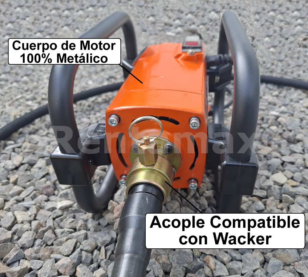 VIBRADOR CONCRETO 2,4HP CABEZA 45MM MANGUERA 4 METROS - Imagen 9