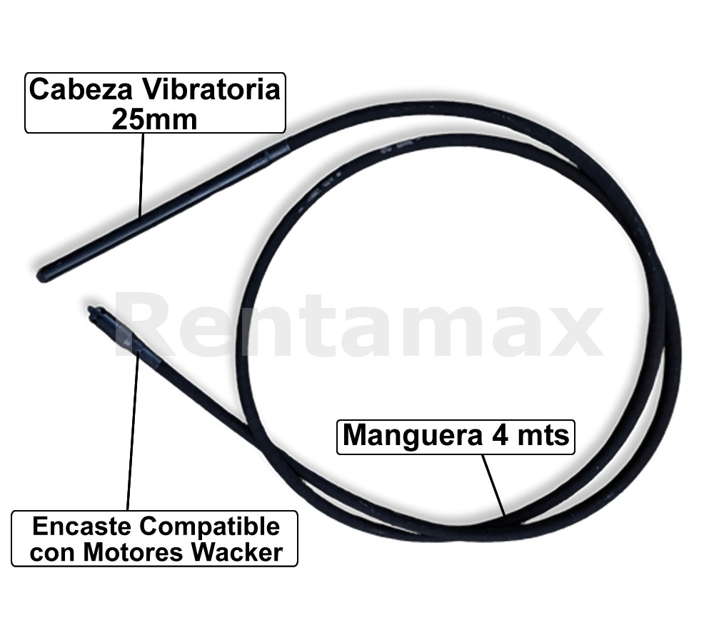 MANGUERA Y CABEZA PARA VIBRADOR CONCRETO
