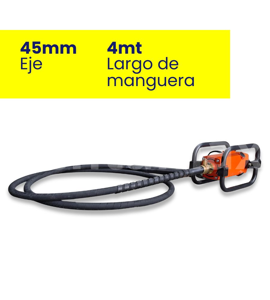 VIBRADOR CONCRETO 2,4HP CABEZA 45MM MANGUERA 4 METROS